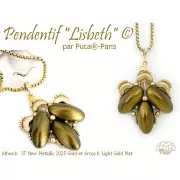 Athos 3D 3 trous® par Puca® 20x10 mm - Emerald Metallic Mat x1