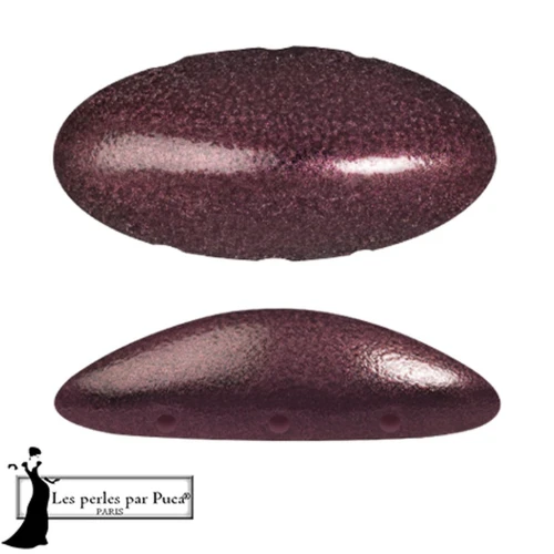 Athos 3D 3 trous® par Puca® 20x10 mm - Old Red Metallic Mat x1