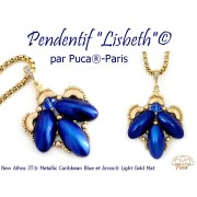 Athos 3D 3 trous® par Puca® 20x10 mm - Old Red Metallic Mat x1