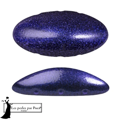 Athos 3D 3 trous® par Puca® 20x10 mm - Royal Blue Metallic Mat x1