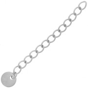 Chainette d'extension maille Rombo 44 mm & médaille - Acier inoxydable 304L x1|raw }}