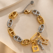 Chainette d'extension maille Rombo 44 mm & médaille - Acier inoxydable 304L x1
