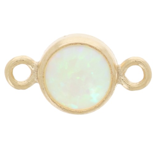 Intercalaire rond 4.6 mm imitation Mint Opal - Gold filled (or laminé) x1