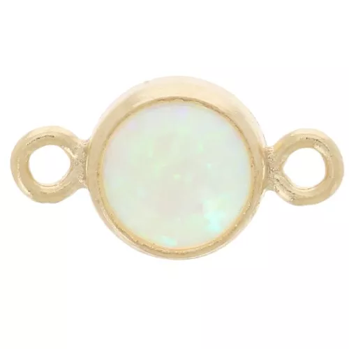 Intercalaire rond 4.6 mm imitation Mint Opal - Gold filled (or laminé) x1
