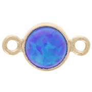 Intercalaire rond 4.6 mm Imitation Royal Blue Opal - Gold filled (or laminé) x1|raw }}