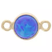 Intercalaire rond 4.6 mm Imitation Royal Blue Opal - Gold filled (or laminé) x1