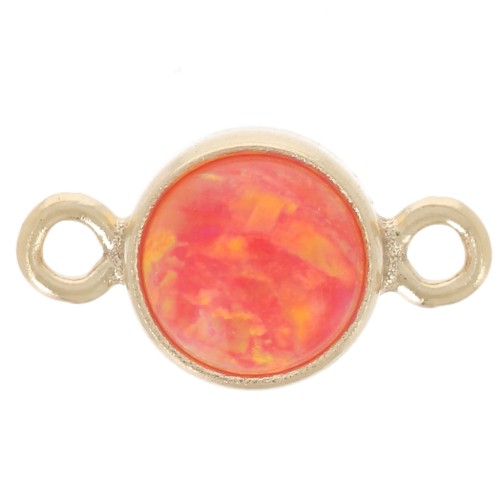 Intercalaire rond 4.6 mm Imitation Rouge Opal - Gold filled (or laminé) x1