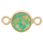 Intercalaire rond 4.6 mm Imitation Vert Opal - Gold filled (or laminé) x1|raw }}