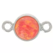 Rouge - Intercalaire rond 4.6 mm avec cabochon imitation Rouge Opal - Argent 925 x1 Intercalaire rond 4.6 mm avec cabochon imitation Rouge Opal - Argent 925 x1