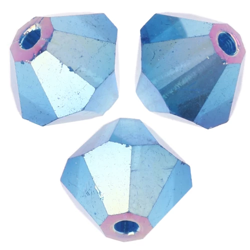 Perles toupies Preciosa - Rondelle Bead 5 mm - Capri Blue AB 2X x12