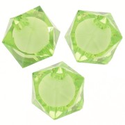 Perles carrées facettées 10 mm en acrylique transparent - Vert clair x10