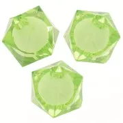 Perles carrées facettées 10 mm en acrylique transparent - Vert clair x10