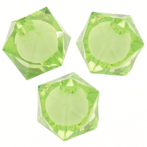 Perles carrées facettées 10 mm en acrylique transparent - Vert clair x10