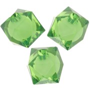 Perles carrées facettées 10 mm en acrylique transparent - Vert  x10|raw }}