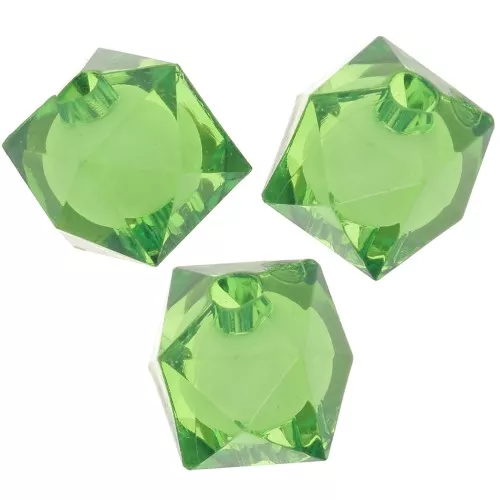 Perles carrées facettées 10 mm en acrylique transparent - Vert  x10