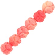 Perles fleur 6 mm - synthétique - Light corail x10|raw }}
