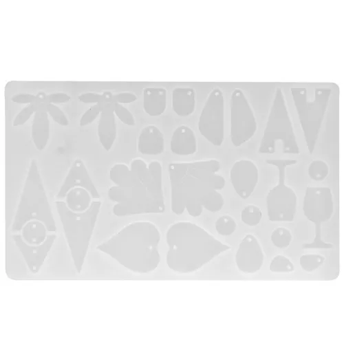 Moule silicone pour réaliser pendentifs et intercalaires en résine - Transparent