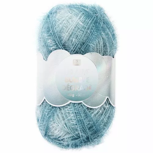 Creative Bubble - Fil à crocheter pour éponge tawashi - Dégradé Aqua x1