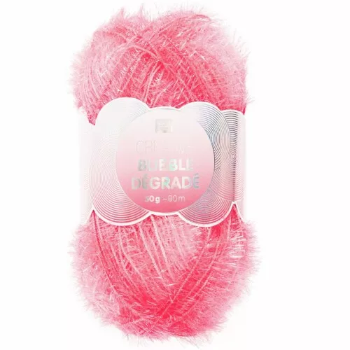 Creative Bubble - Fil à crocheter pour éponge tawashi - Dégradé Neon pink x1