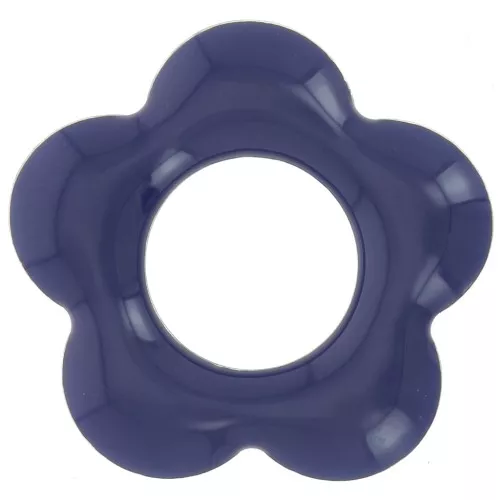 Pendentifs fleur 18 mm en métal et résine époxy - Bleu nuit x4