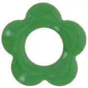 Pendentifs fleur 18 mm en métal et résine époxy - Vert x4