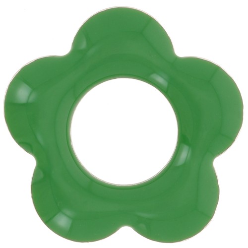 Pendentifs fleur 18 mm en métal et résine époxy - Vert x4