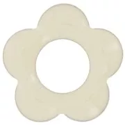 Pendentifs fleur 18 mm en métal et résine époxy - Crème x4