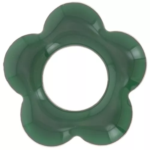 Pendentifs fleur 18 mm en métal et résine époxy - Vert sapin x4