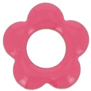 Pendentifs fleur 18 mm en métal et résine époxy - Rose fluo x4|raw }}