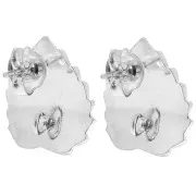 Clous d'oreilles feuille 17.5x15.5 mm avec anneau ouvert - Placage Argent fin x2