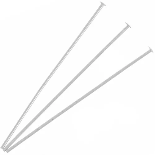 Clous tête plate 40x0.7 mm - Fabrication Européenne - Argenté x25