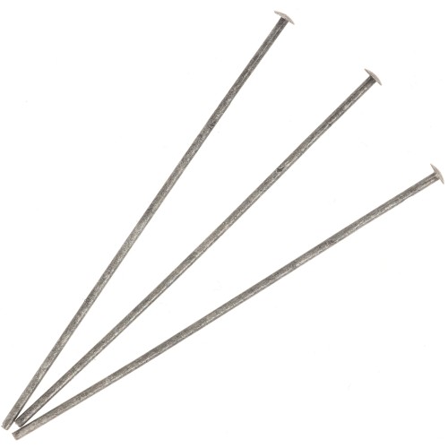 Clous tête plate 40x0.7 mm - Fabrication Européenne - Argenté vieilli x25