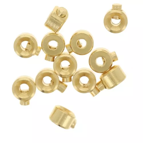 Perles rondelles à écraser 3x2 mm - 2 en 1 - Doré à l'or fin x4