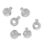 Perles rondes à écraser 3 mm - 2 en 1 - Placage argent fin vieilli x4