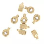 Perles rondelles à écraser 3x2 mm - 2 en 1 - Acier inoxydable 316 Doré x4