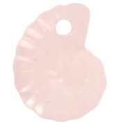 Pendentif coquillage spirale 20x16 mm en pierre gemme - Quartz Rose x1|raw }}