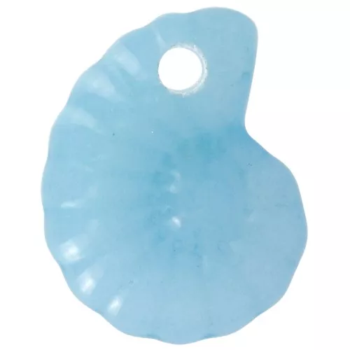 Pendentif coquillage spirale 20x16 mm en pierre gemme teintée - Aqua Jade x1
