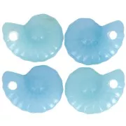 Pendentif coquillage spirale 20x16 mm en pierre gemme teintée - Aqua Jade x1