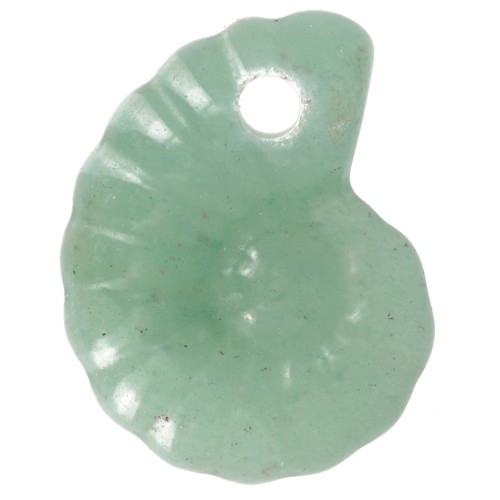 Pendentif coquillage spirale 20x16 mm en pierre gemme - Aventurine x1