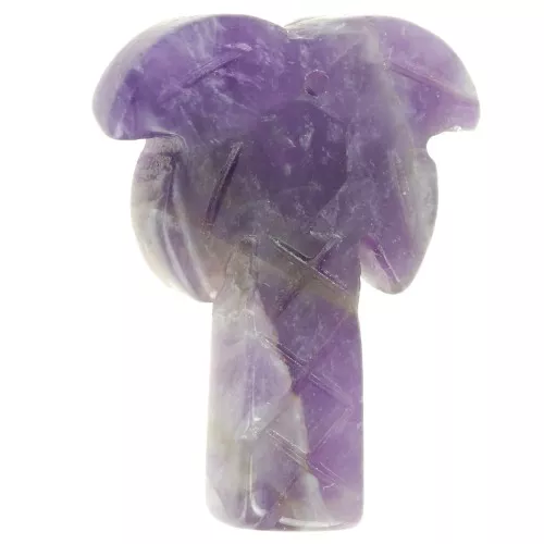 Pendentif palmier 28x22 mm en pierre gemme - Amethyste x1