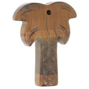 Pendentif palmier 28x22 mm en pierre gemme - Oeil de tigre x1|raw }}