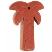 Pendentif palmier 28x22 mm en pierre gemme - Jaspe rouge x1