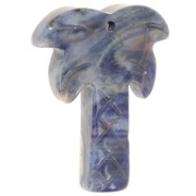 Pendentif palmier 28x22 mm en pierre gemme - Sodalite x1