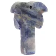 Pendentif palmier 28x22 mm en pierre gemme - Sodalite x1