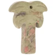 Pendentif palmier 28x22 mm en pierre gemme - Unakite x1