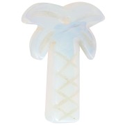 Pendentif palmier 28x22 mm en imitation pierre gemme - Opalite x1
