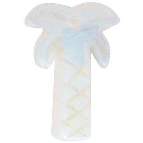 Pendentif palmier 28x22 mm en imitation pierre gemme - Opalite x1