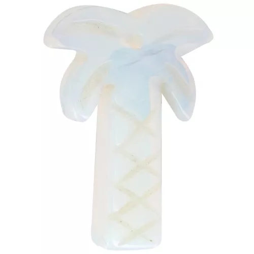Pendentif palmier 28x22 mm en imitation pierre gemme - Opalite x1