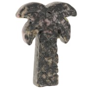 Pendentif palmier 28x22 mm en pierre gemme - Rhodonite x1