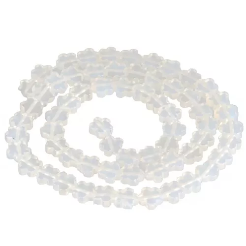 Perles fleur 6 mm en imitation pierre gemme - Opalite x 38cm